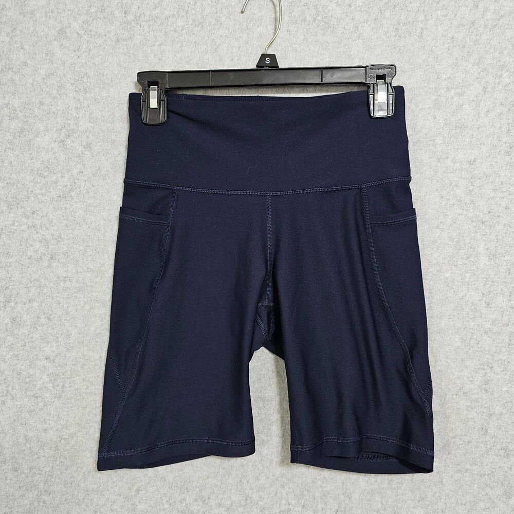 Old Navy Active Powersoft Biker Shorts Size M Navy Side Pockets Womens